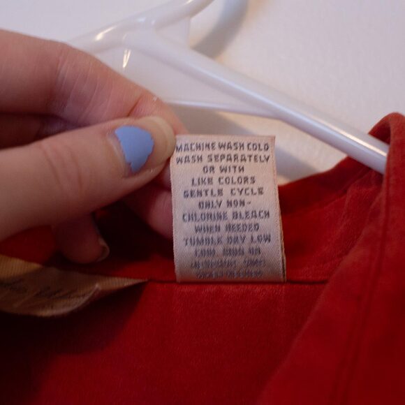 Western VTG Faux Suede Shirt Pumpkin Rick Rack Autumn M Petite | True Autumn - Picture 10 of 10